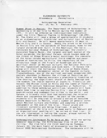 1991-02 Anthropology Newsletter