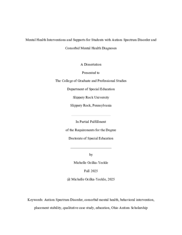Mental Health Interventions and Supports for Students with Autism Spectrum Disorder and Comorbid Men