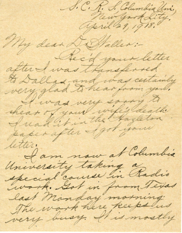 (3) Hugh E. Boyle to principal of Bloomsburg State Normal School (Dr. D. J. Waller), April 29, 1918,